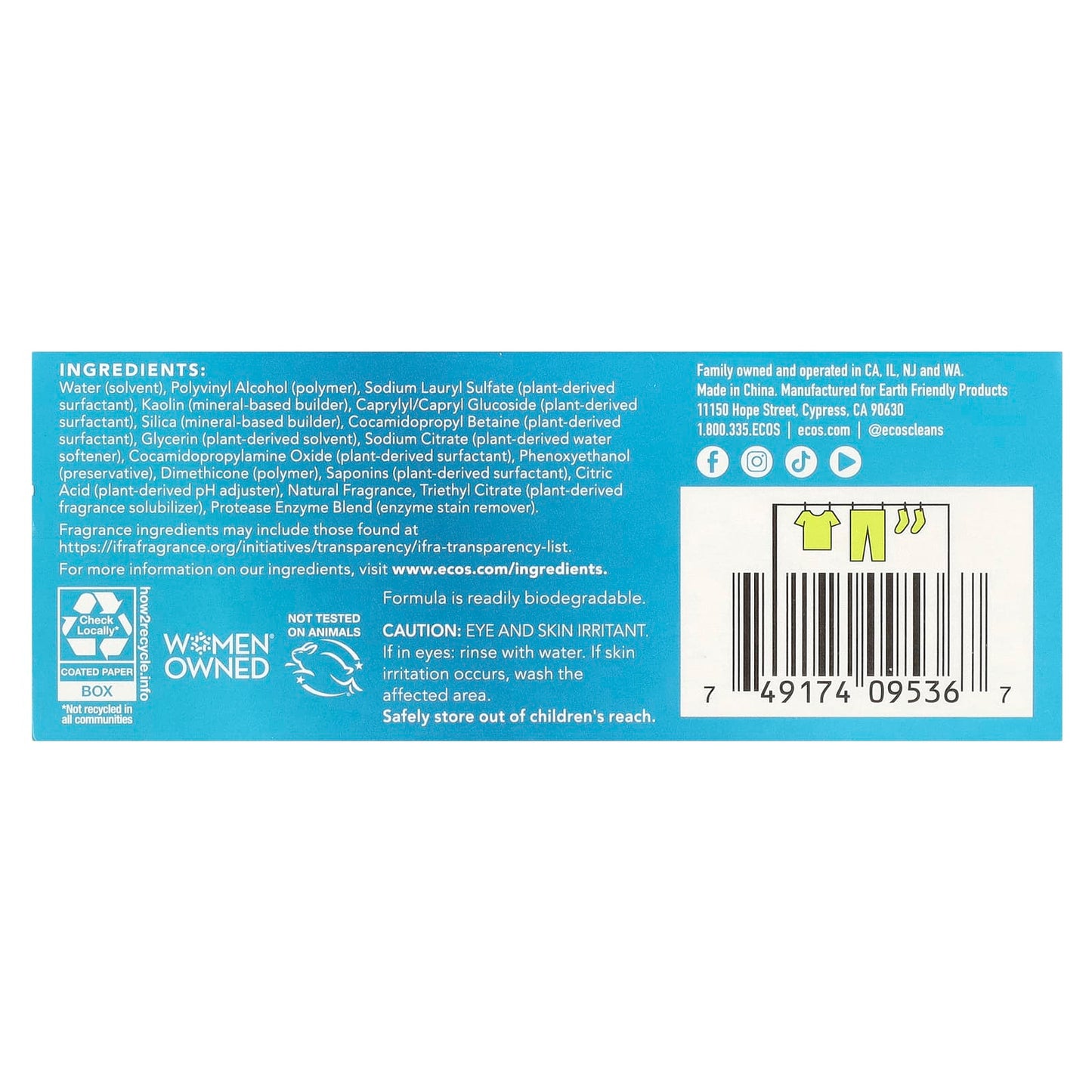 Earth Friendly ECOS Laundry Detergent Sheets - Plant Powered, Cruelty-Free - Image 2