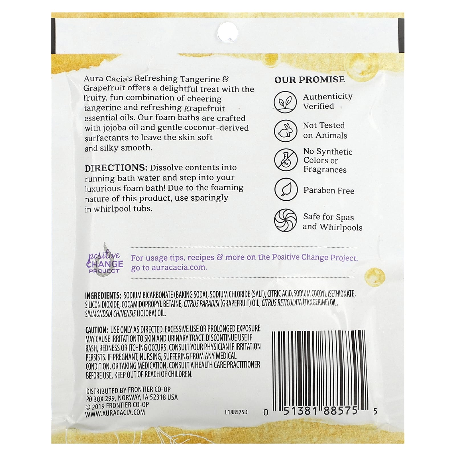 Tangerine & Grapefruit Aromatherapy Foam Bath by Aura Cacia - Image 2