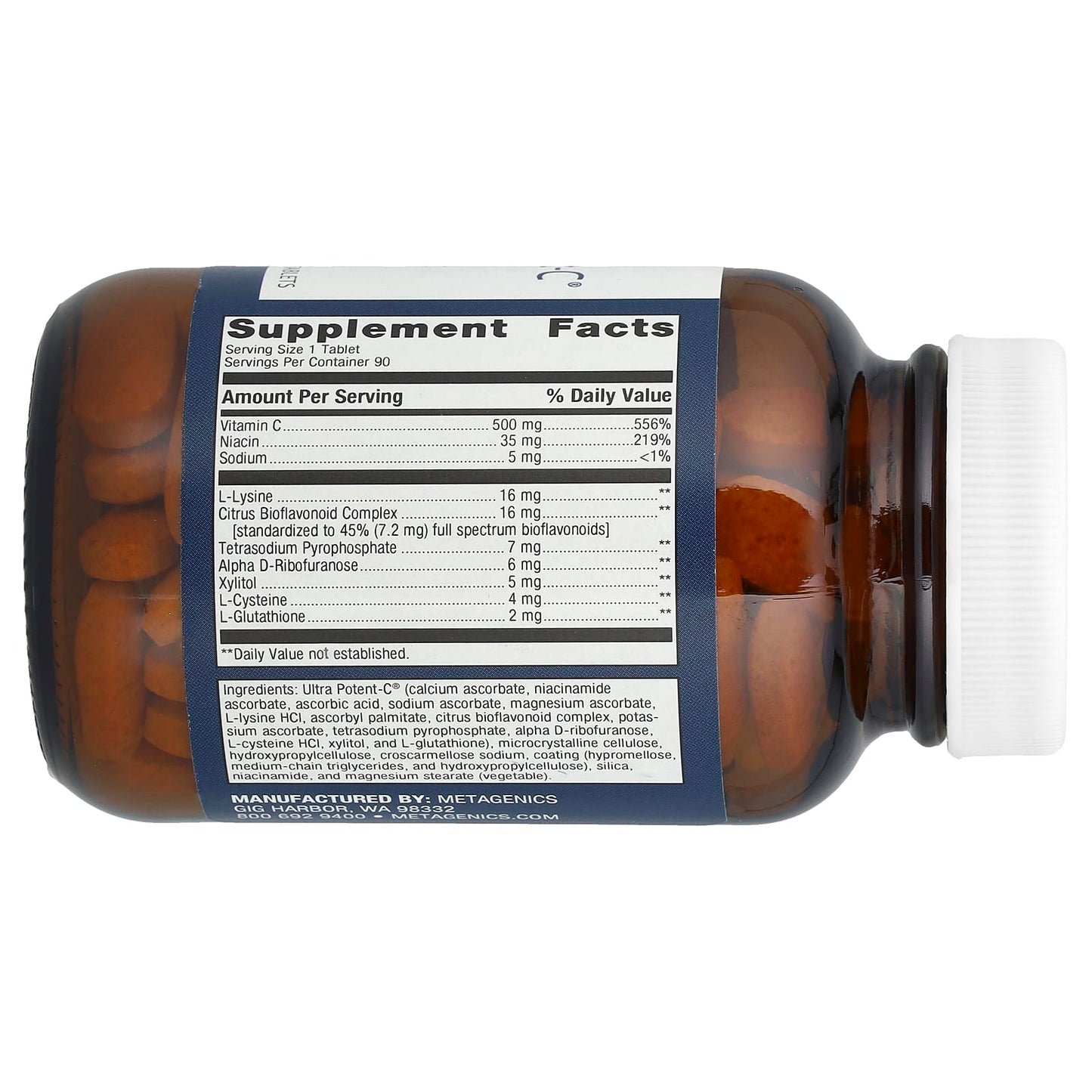 Metagenics, Ultra Potent-C® 500, 90 Tablets - Image 2