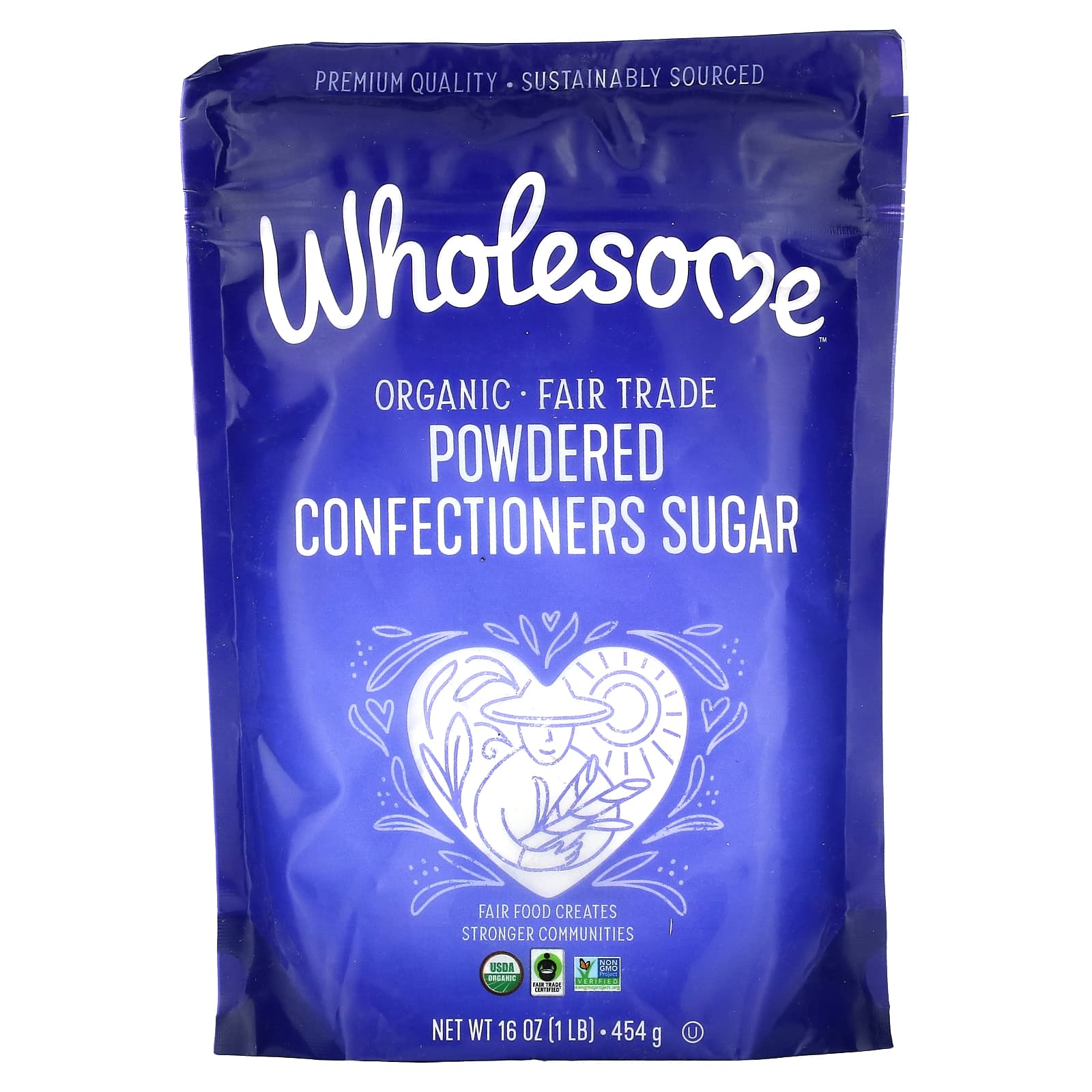 Wholesome Sweeteners, Organic Powdered Confectioners Sugar, 1 lb (454 g) - Image 1