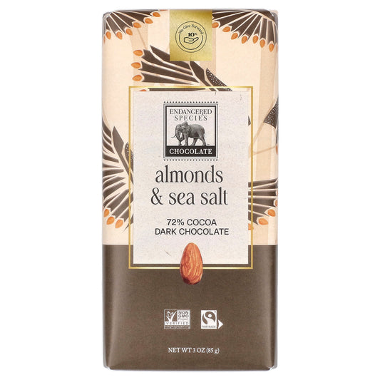 Dark Chocolate with Roasted Almonds & Sea Salt | Vegan, Fairtrade - Image 1