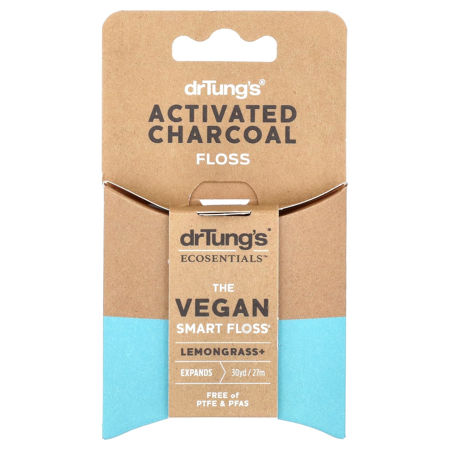 Dr. Tung's Activated Charcoal Floss, Vegan & Gluten-Free, 30yds - Image 1