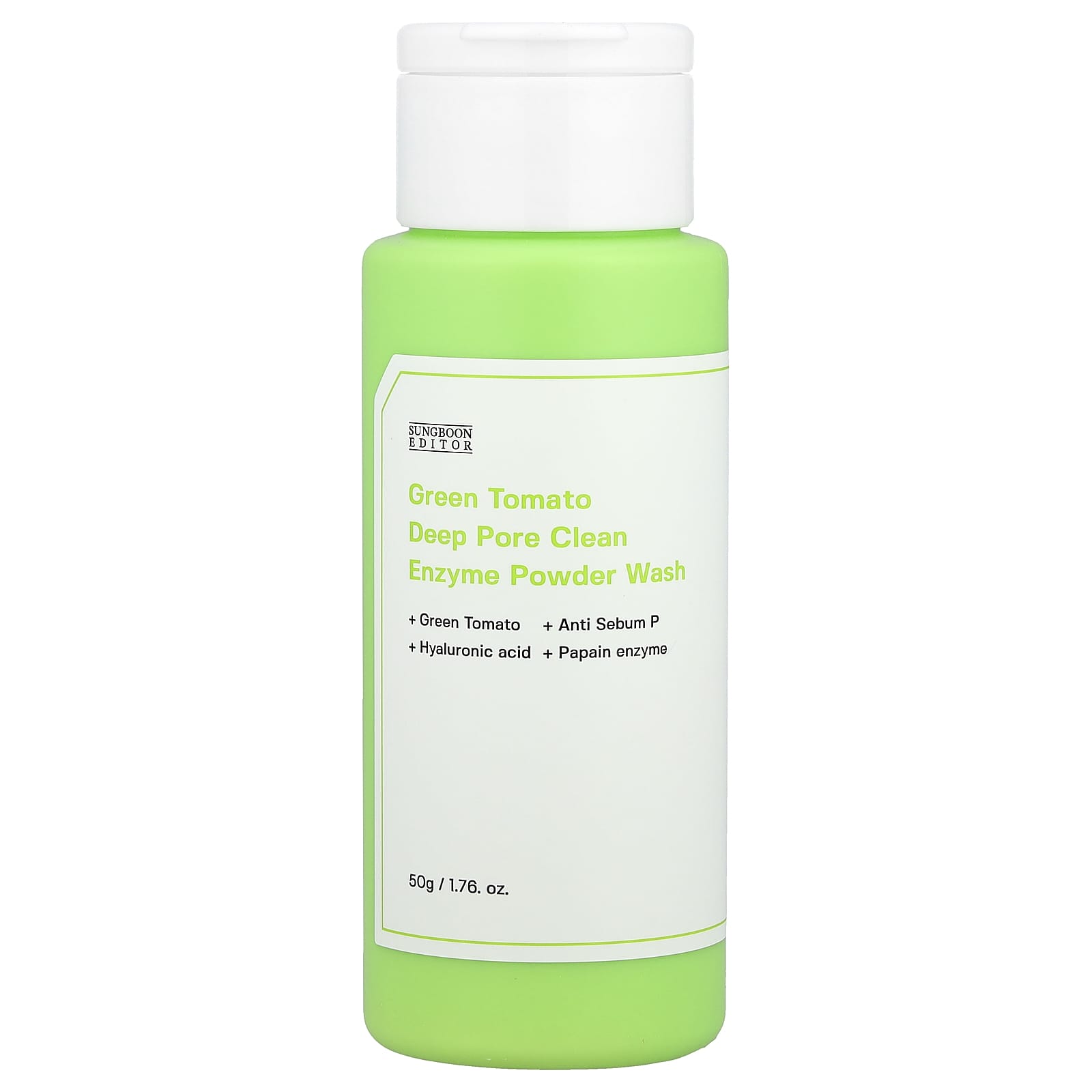 Sungboon Editor, Green Tomato Deep Pore Clean Enzyme Powder Wash, 1.76 oz (50 g) - Image 1
