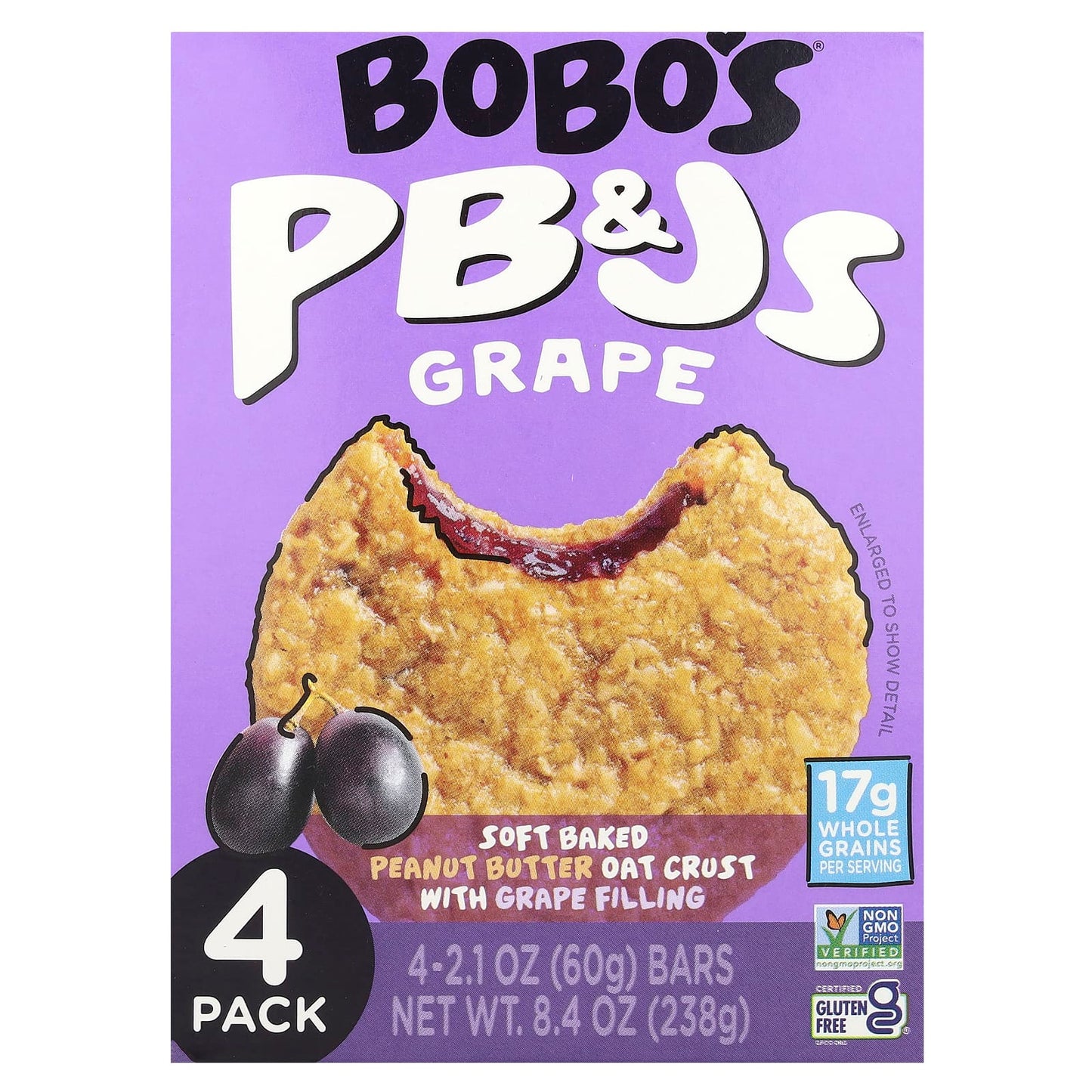 Bobo's Soft Baked Gluten-Free PB&J Oat Bars, 4 Bars - Image 1
