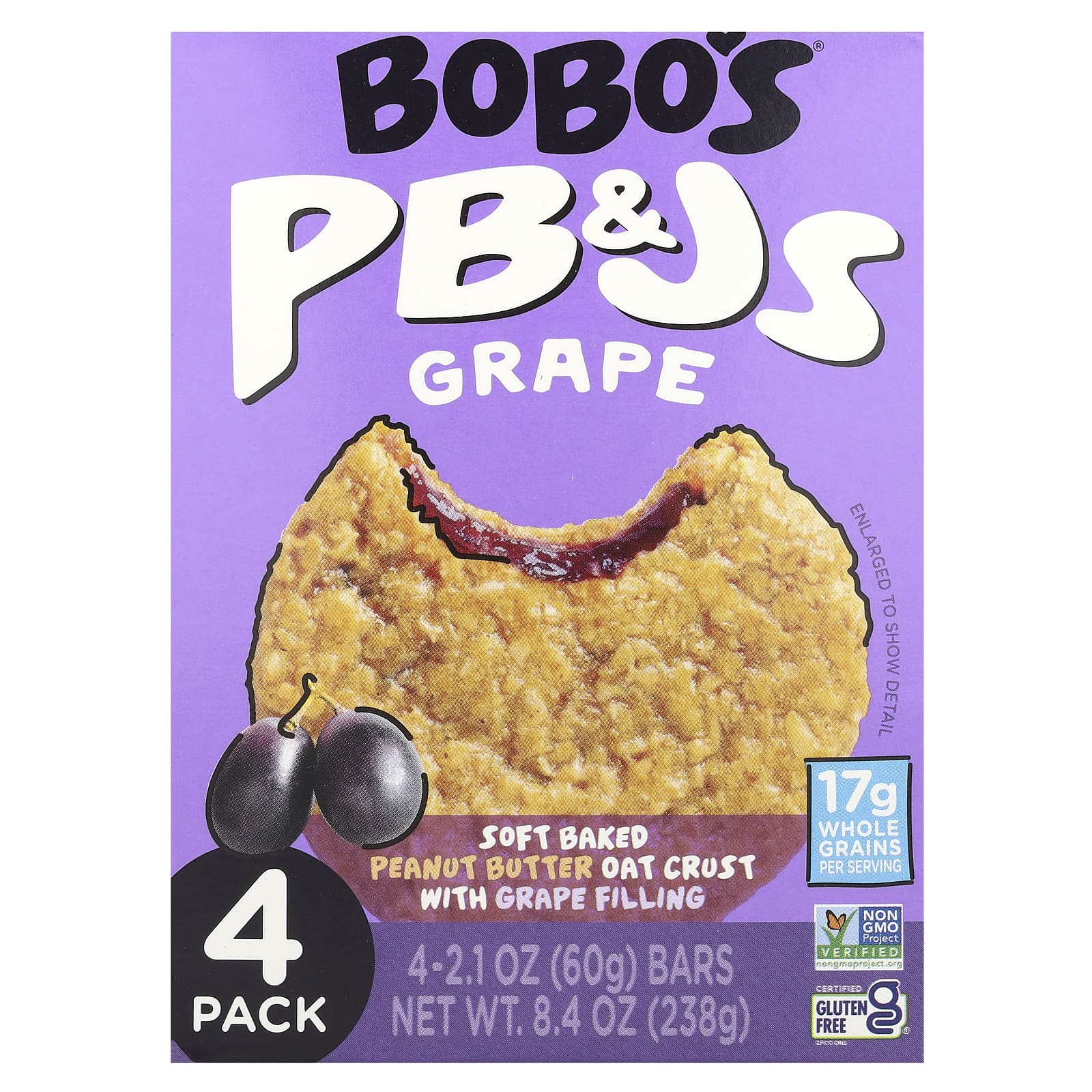 Bobo's Soft Baked Gluten-Free PB&J Oat Bars, 4 Bars - Image 1