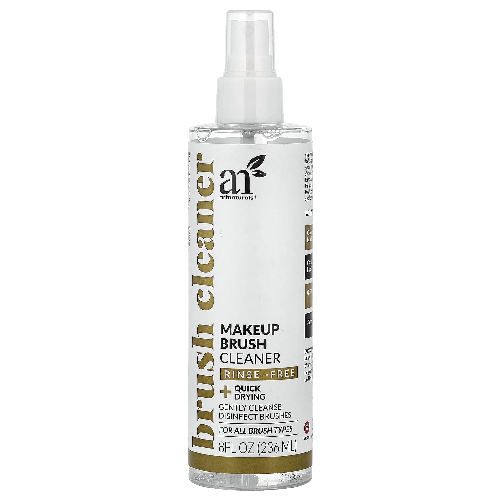 Gentle Makeup Brush Cleaner by artnaturals - Rinse Free & Quick Drying - Image 1