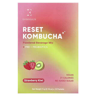 Everydaze Reset Kombucha Strawberry Kiwi Powdered Beverage Mix, 10 Packets