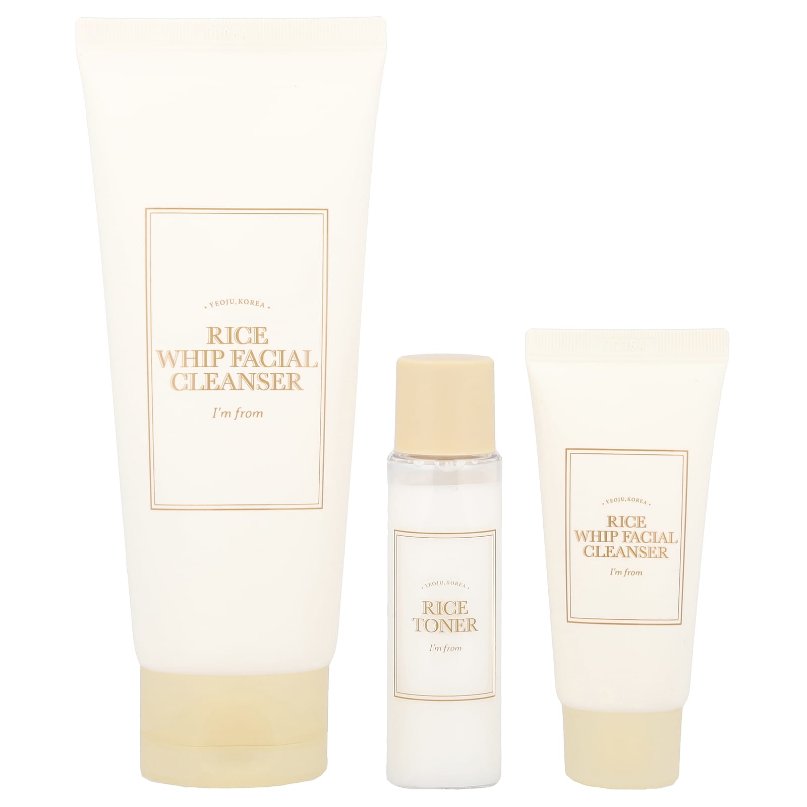 Rice Whitening Facial Cleanser Set by I'm From - 3 Piece Set - Image 1