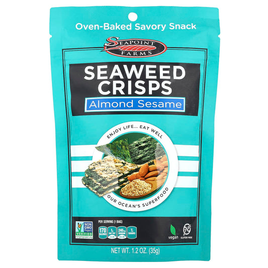 Seapoint Farms, Seaweed Crisps, Almond Sesame, 1.2 oz (35 g) - Image 1