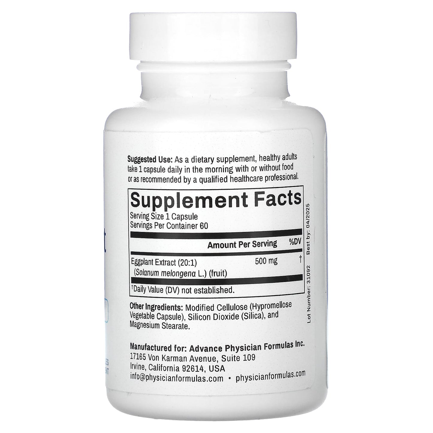 Eggplant Extract Supplement - 500mg Capsules by Advance Physician Formulas - Image 2