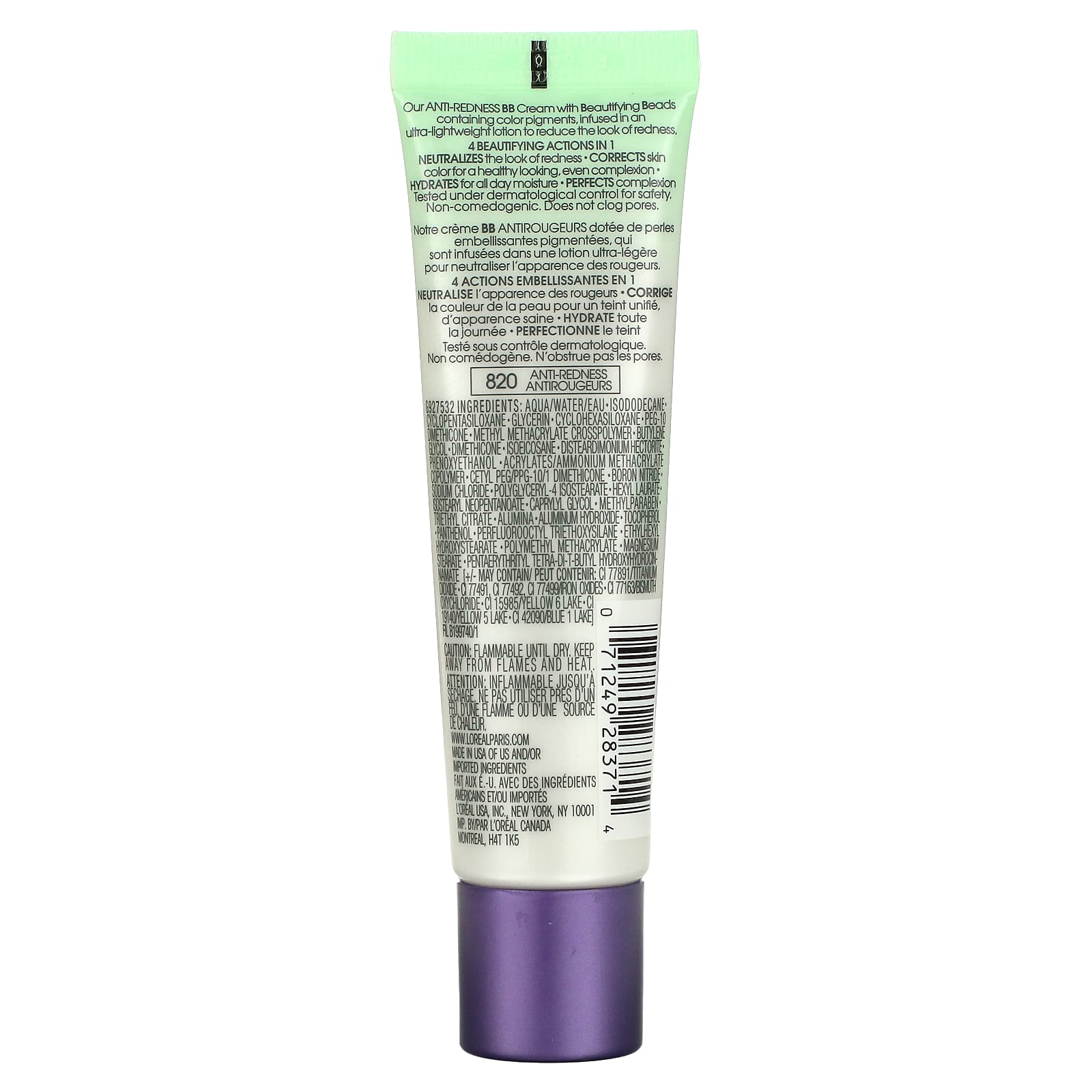 L'Oréal, Magic Skin Beautifier, BB Cream, 820 Anti-Redness, 1 fl oz (30 ml) - Image 2