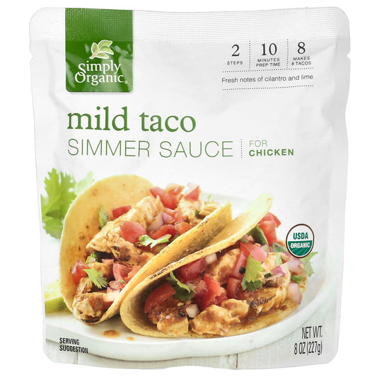 Simply Organic, Mild Taco Simmer Sauce For Chicken, 8 oz (227 g) - Image 1