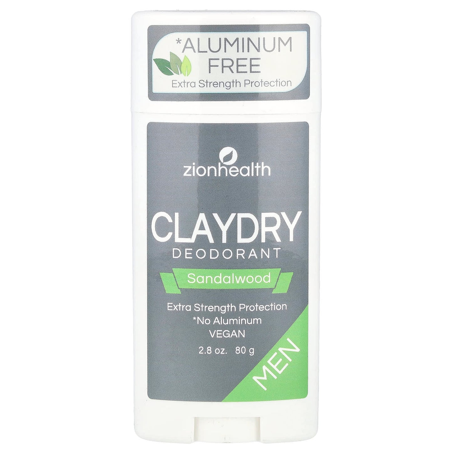 Zion Health, Men, ClayDry Deodorant, Sandalwood, 2.8 oz (80 g) - Image 1