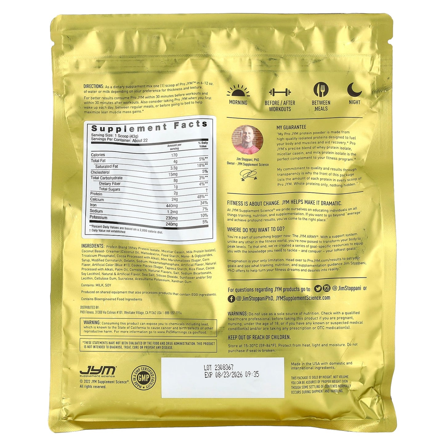 Pro JYM Ultra-Premium Protein Powder - Rocky Road, 2.1 lb - Image 2
