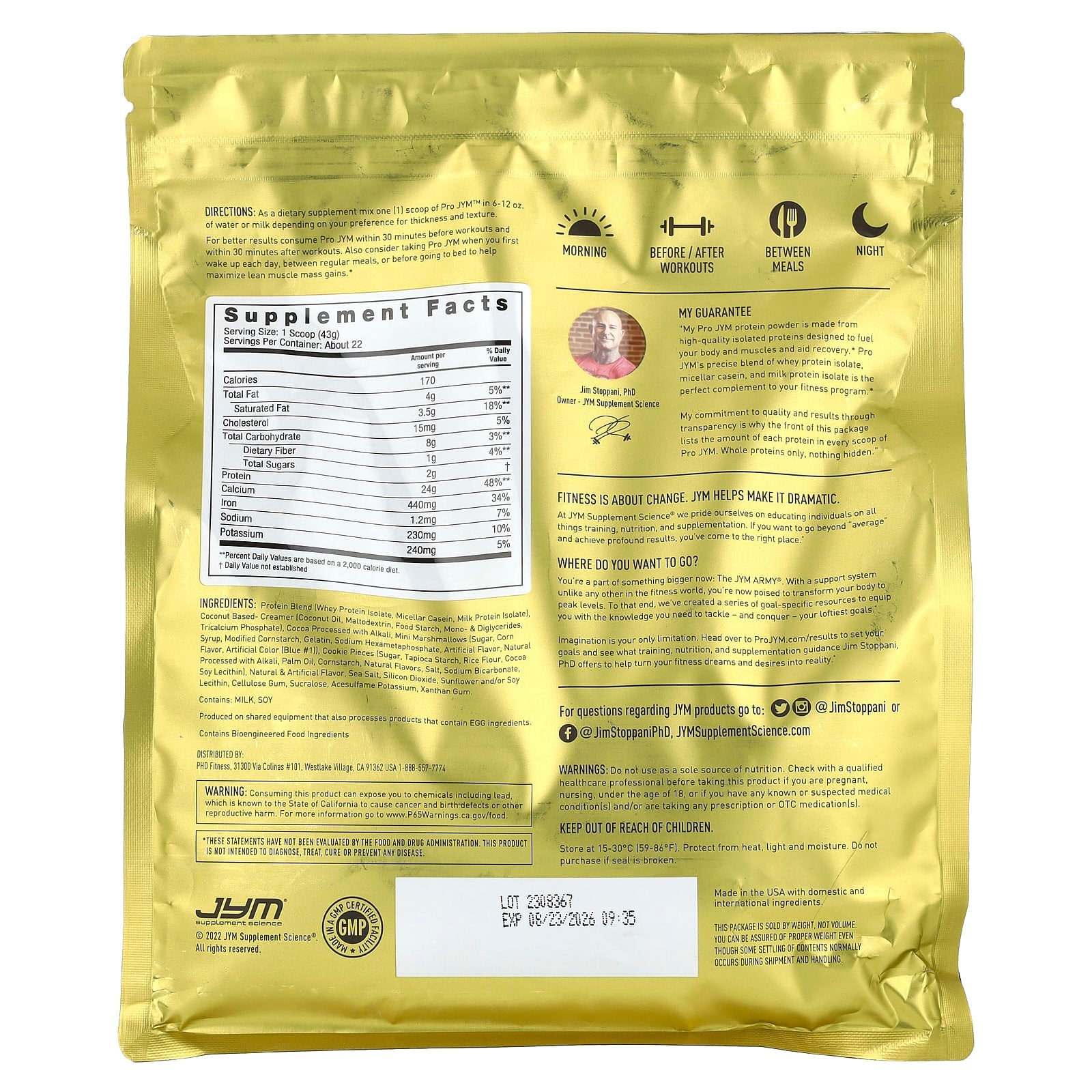 Pro JYM Ultra-Premium Protein Powder - Rocky Road, 2.1 lb - Image 2