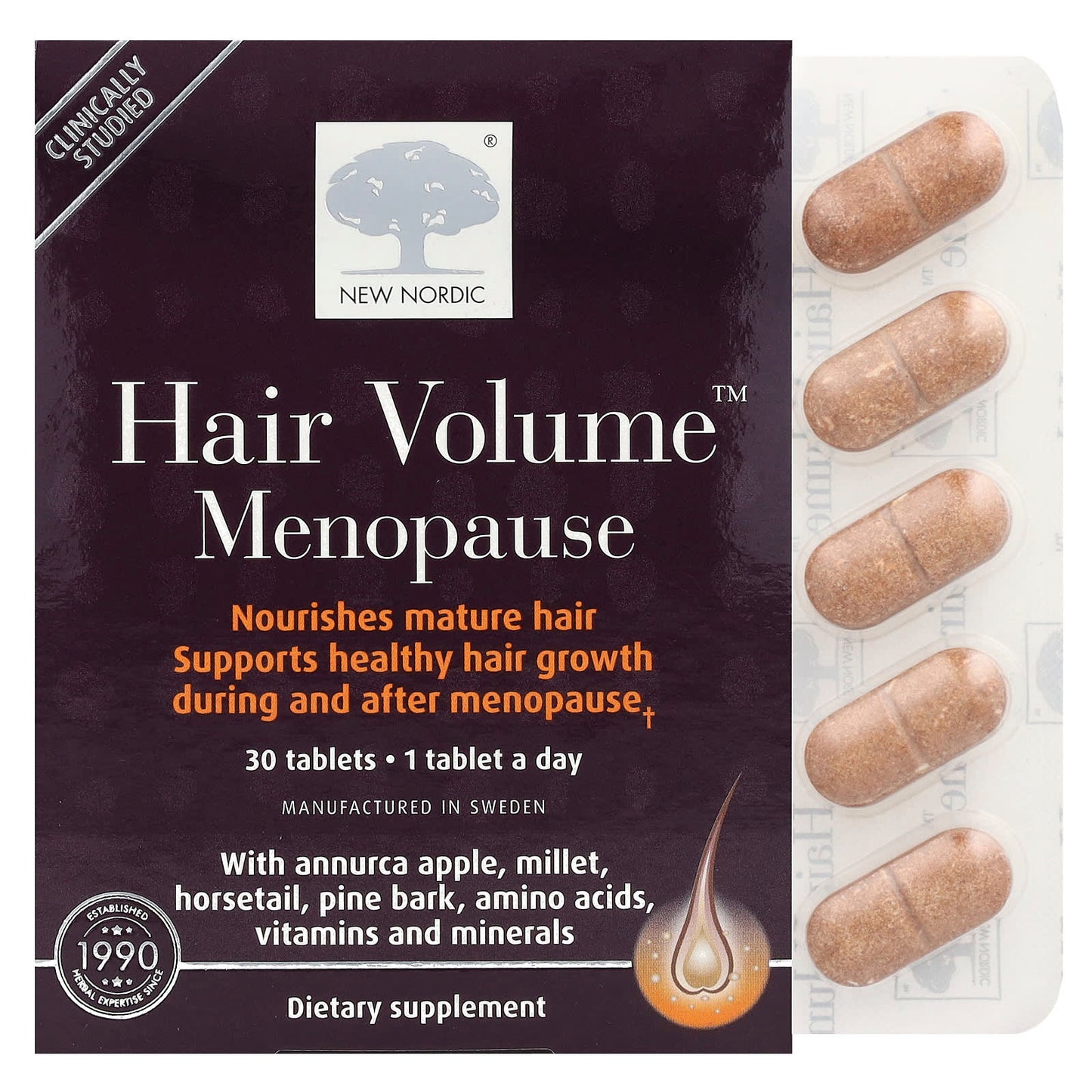 New Nordic, Hair Volume™ Menopause, 30 Tablets - Image 1