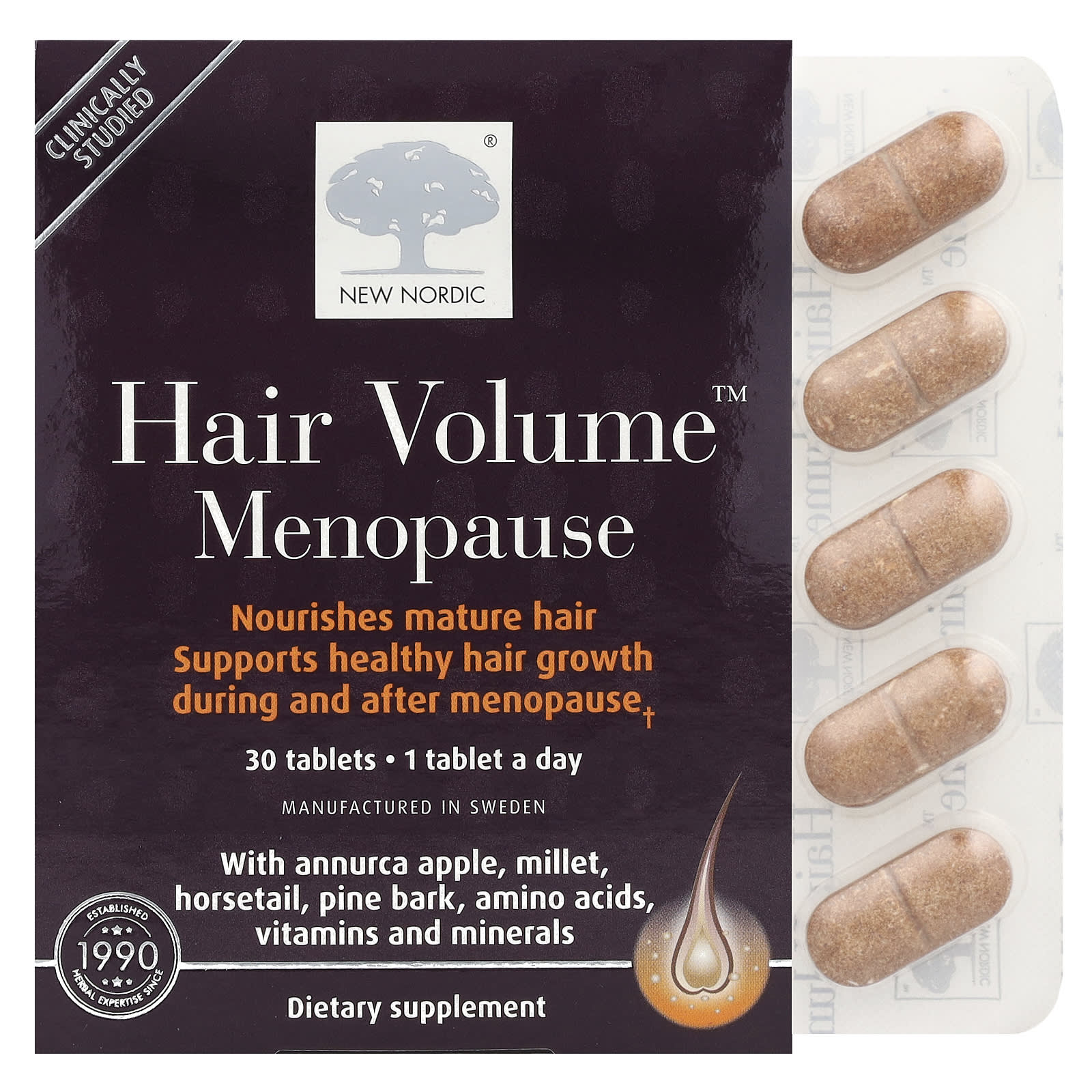 New Nordic, Hair Volume™ Menopause, 30 Tablets - Image 1
