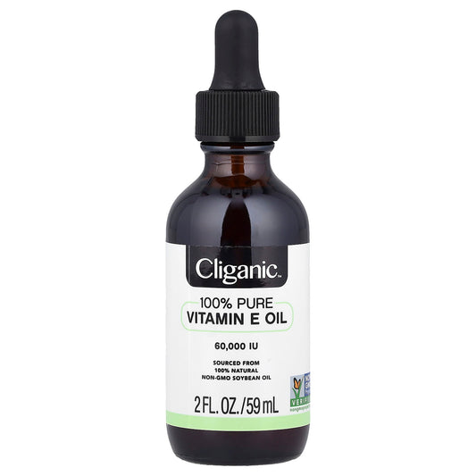 Pure Vitamin E Oil by Cliganic - Natural Skin Moisturizer (60,000 IU, 2 fl oz) - Image 1