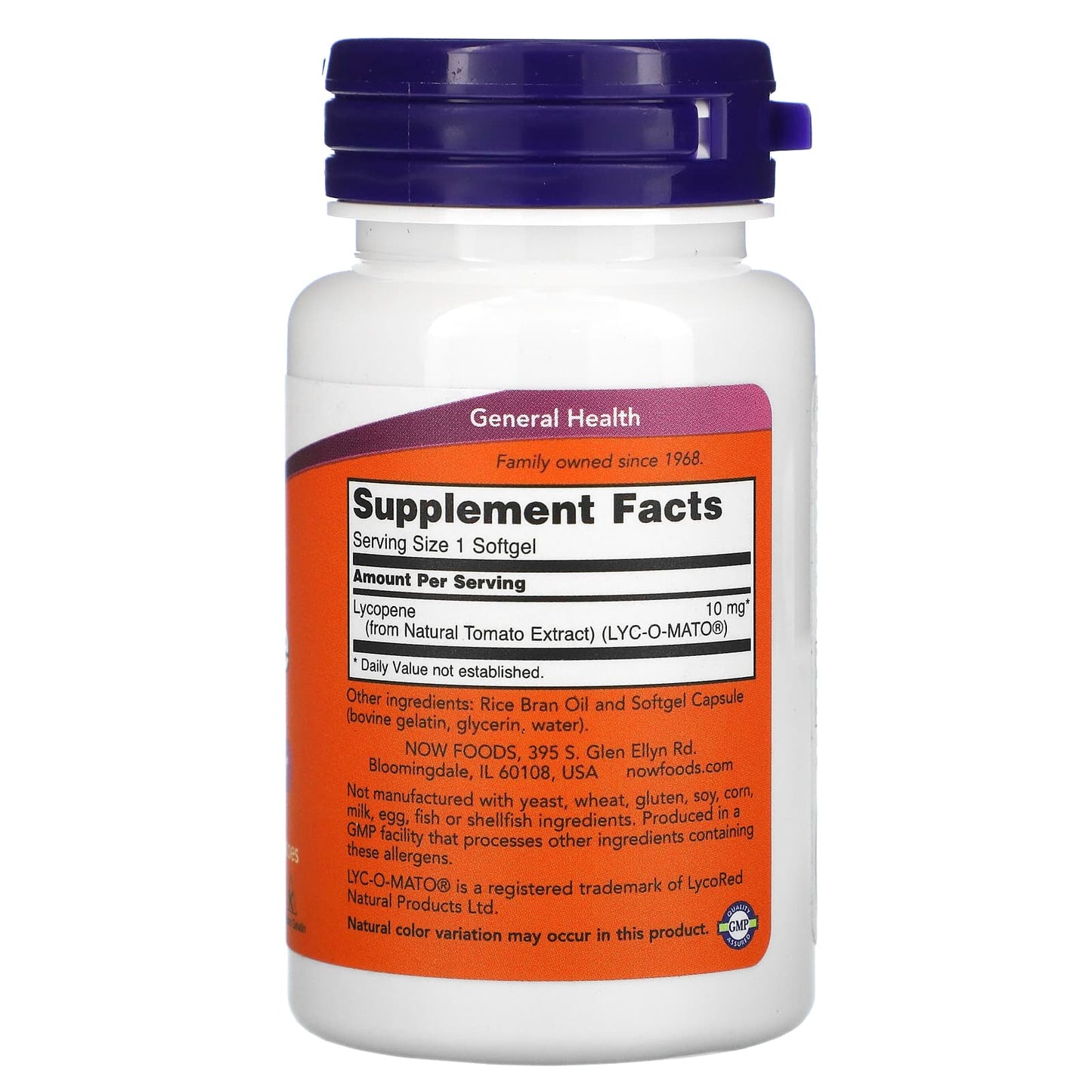 NOW Foods, Lycopene, 10 mg, 60 Softgels - Image 2