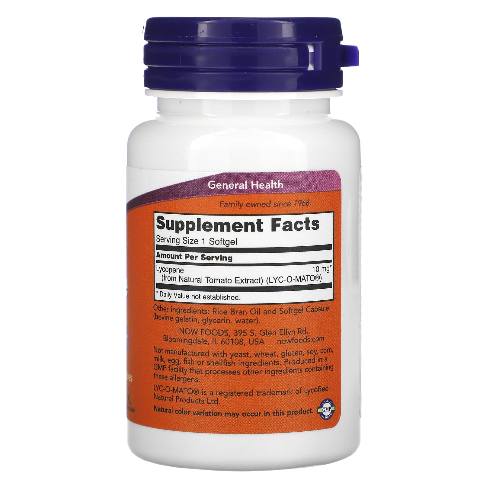 NOW Foods, Lycopene, 10 mg, 60 Softgels - Image 2