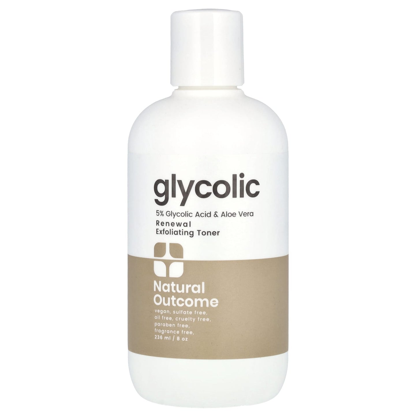 Natural Outcome, Glycolic, Renewal Exfoliating Toner, Fragrance Free, 8 oz (235 ml) - Image 1