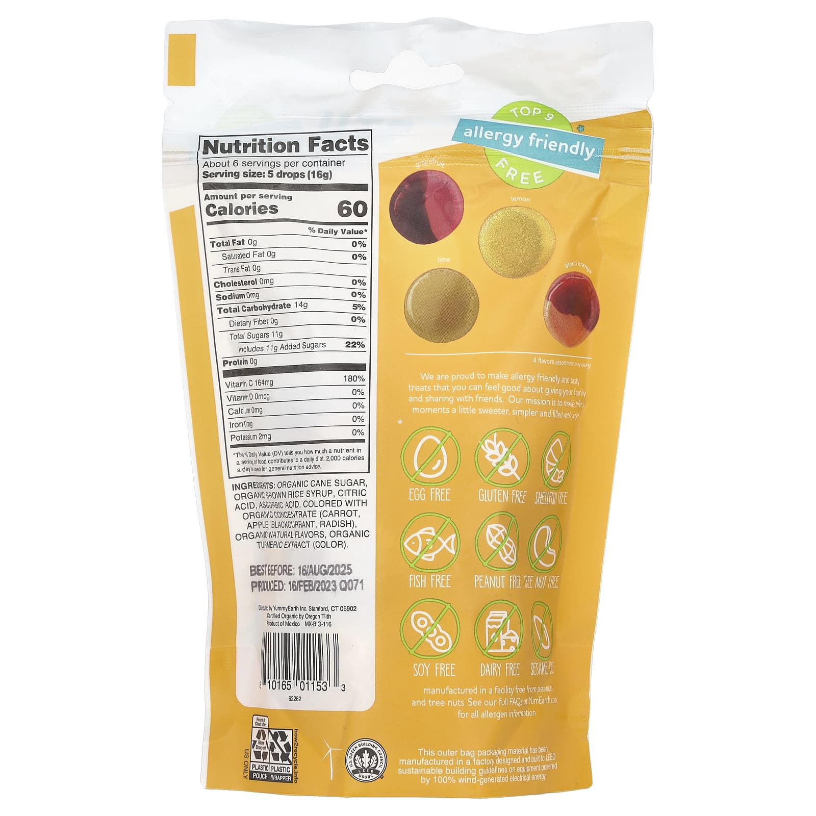 YumEarth, Organic Hard Candies, Vitamin C, Citrus Grove, 3.3 oz (93.6 g) - Image 2