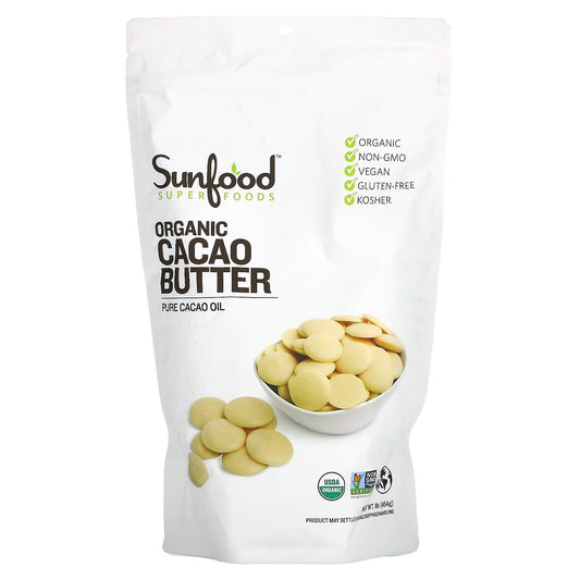 Sunfood, Organic Cacao Butter, 1 lb (454 g) - Image 1
