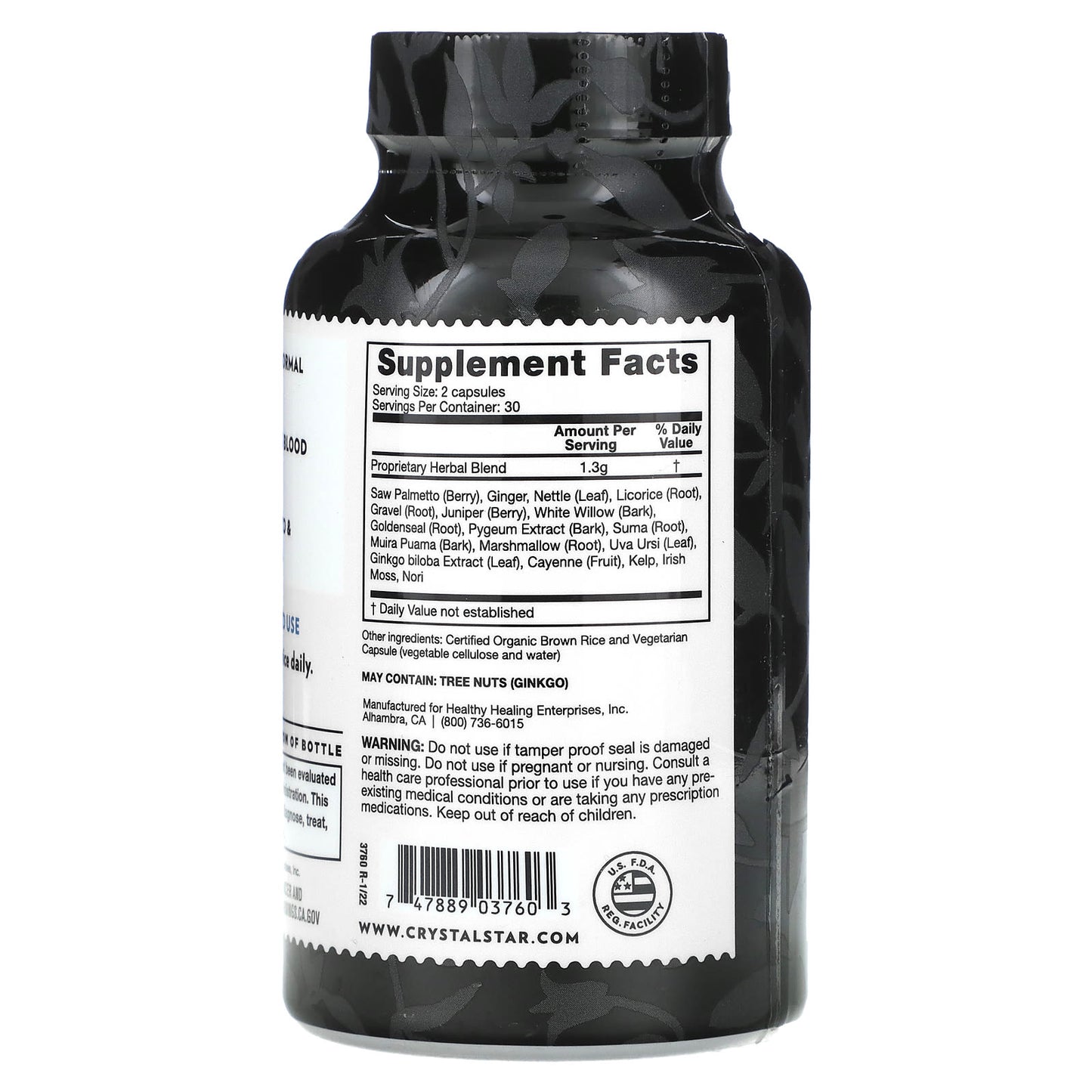 Prostate Support with Saw Palmetto & Goldenseal - 60 Capsules - Image 2