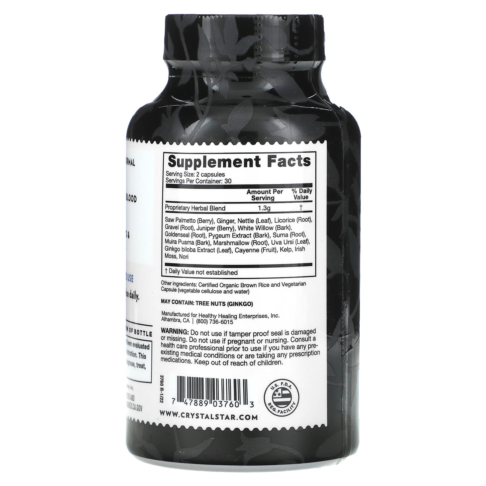 Prostate Support with Saw Palmetto & Goldenseal - 60 Capsules - Image 2