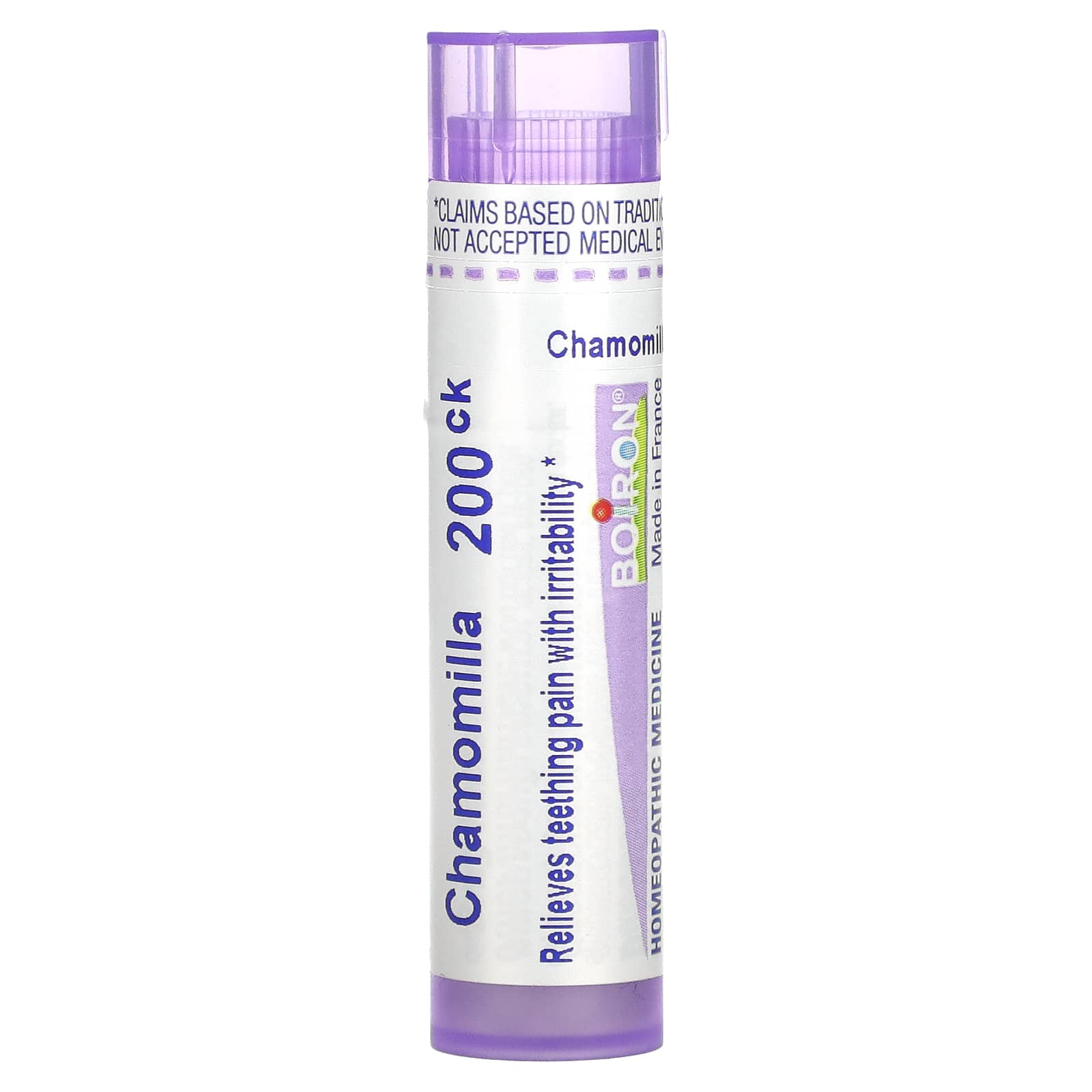 Relieve Teething Pain with Boiron Chamomilla Homeopathic Medicine, 200CK, 80 Pellets - Image 1