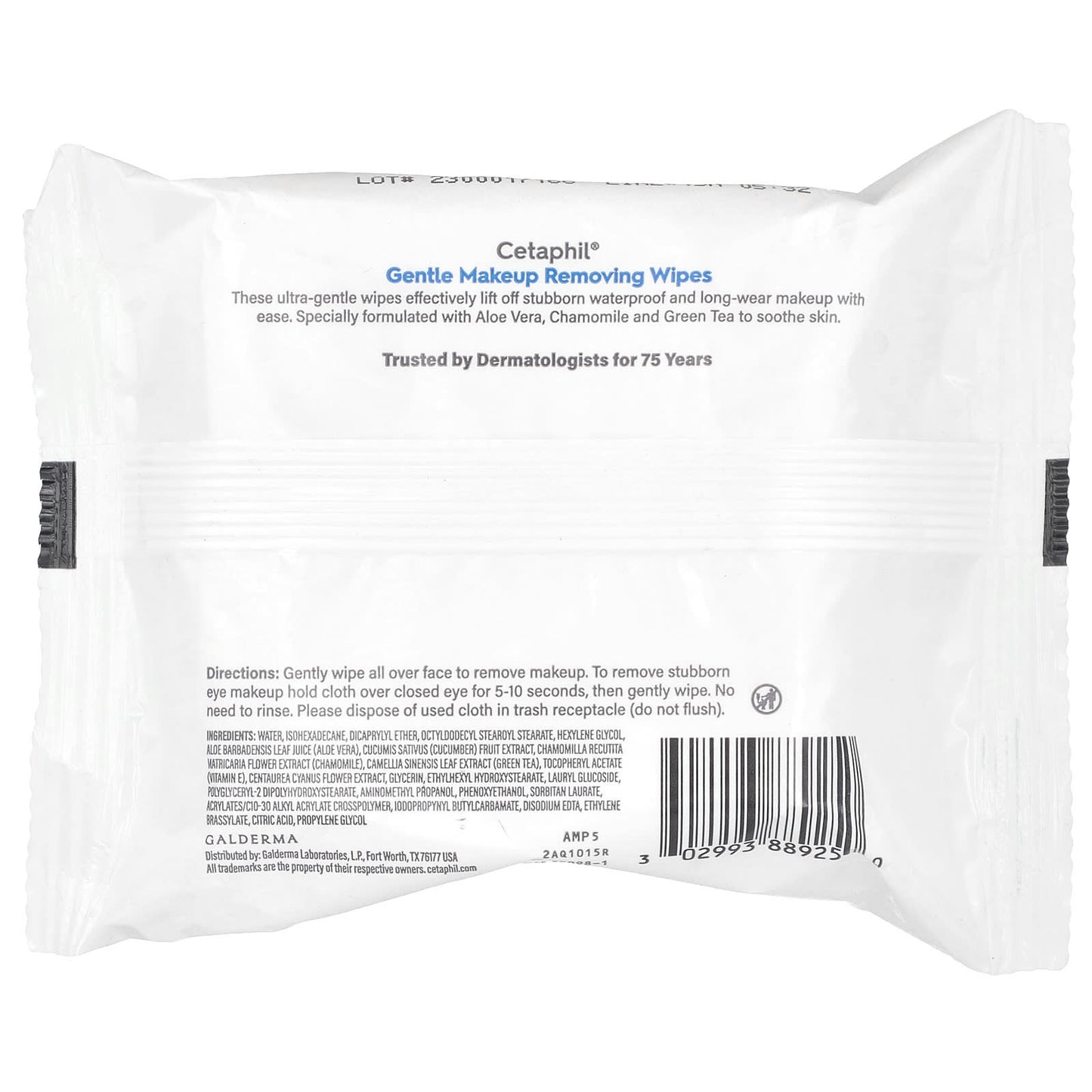 Gentle Makeup Removing Wipes by Cetaphil - 25 Pre-Moistened Towelettes - Image 2