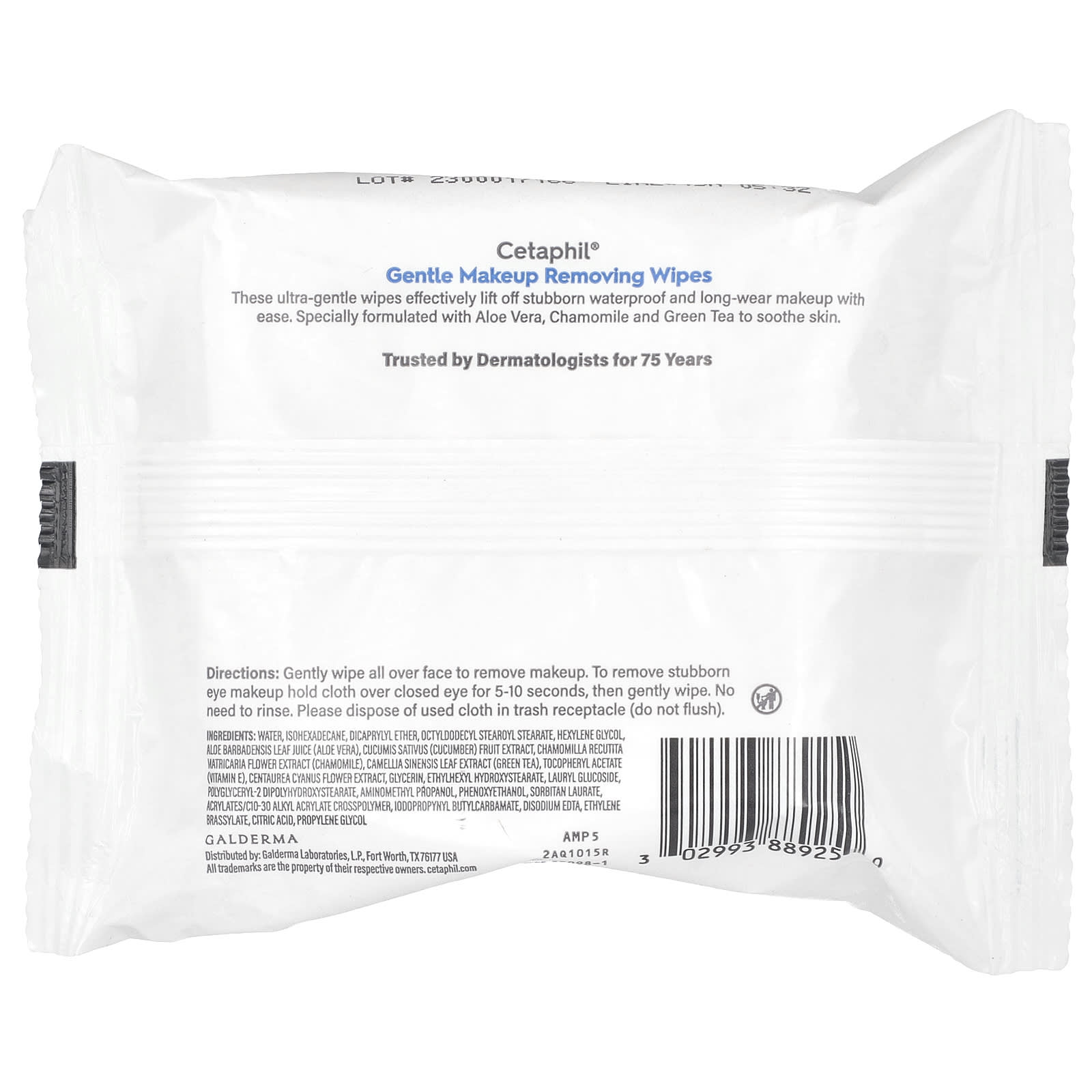 Gentle Makeup Removing Wipes by Cetaphil - 25 Pre-Moistened Towelettes - Image 2