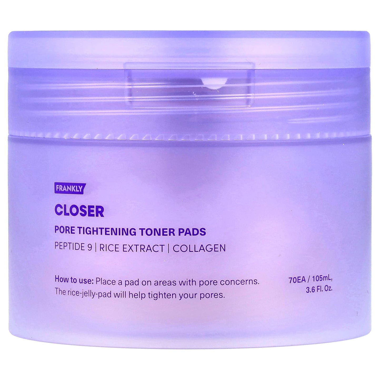 Frankly Closer Pore Tightening Toner Pads for Smooth Skin, 70 Pads - Image 1