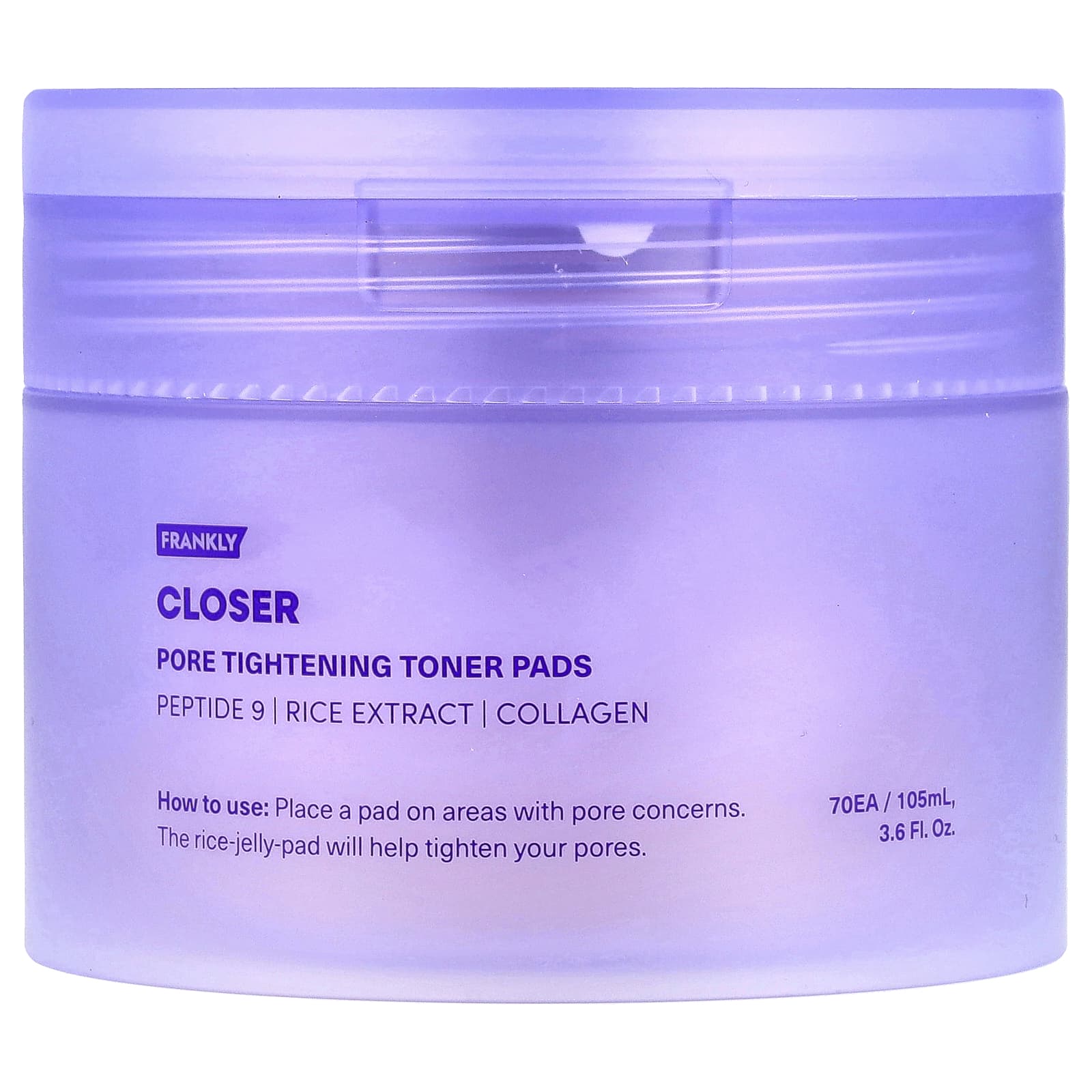 Frankly Closer Pore Tightening Toner Pads for Smooth Skin, 70 Pads - Image 1