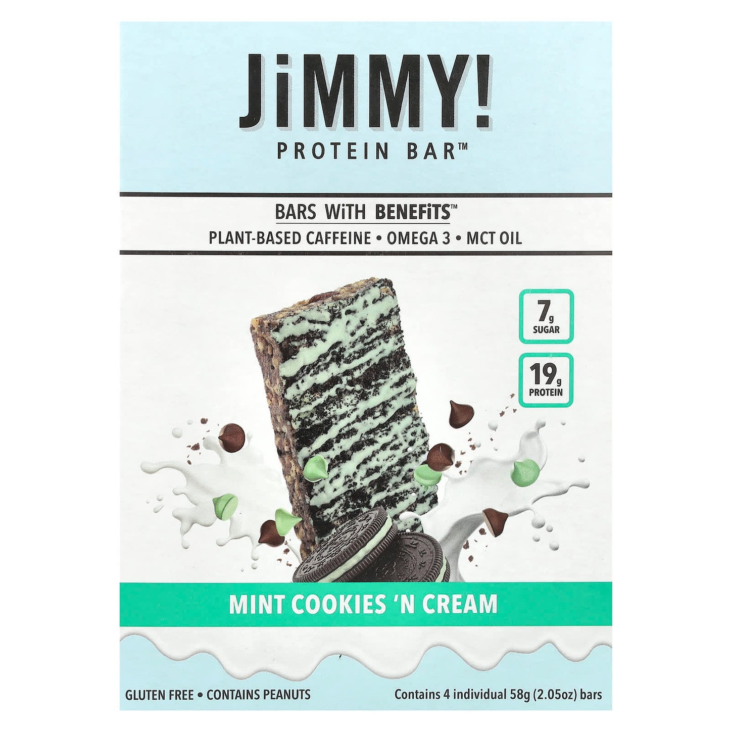 Mint Cookies 'N Cream Protein Bars by JiMMY!, 4-Pack, Plant-Based - Image 1