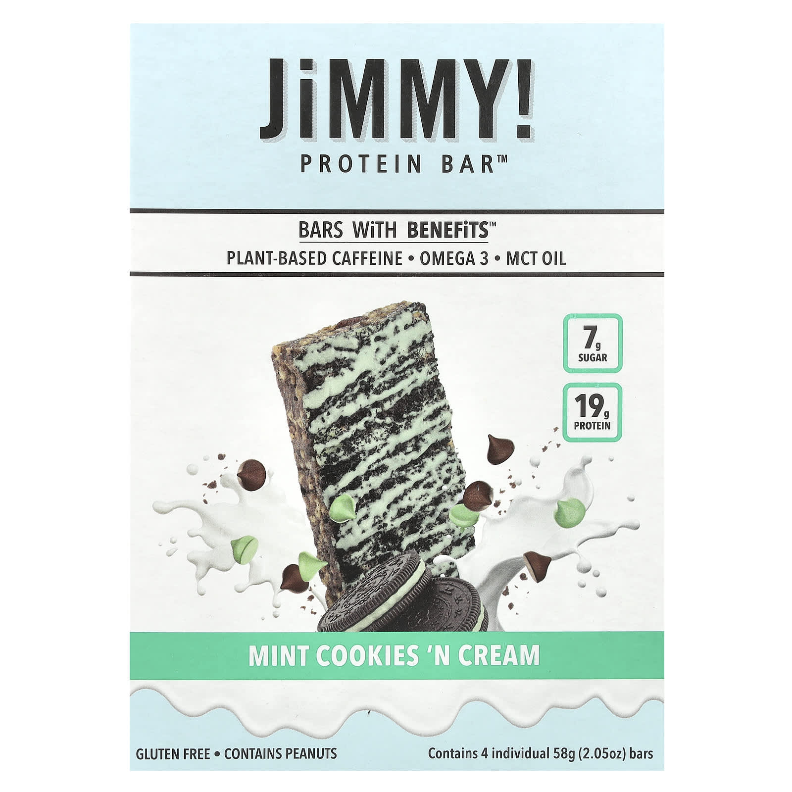 Mint Cookies 'N Cream Protein Bars by JiMMY!, 4-Pack, Plant-Based - Image 1