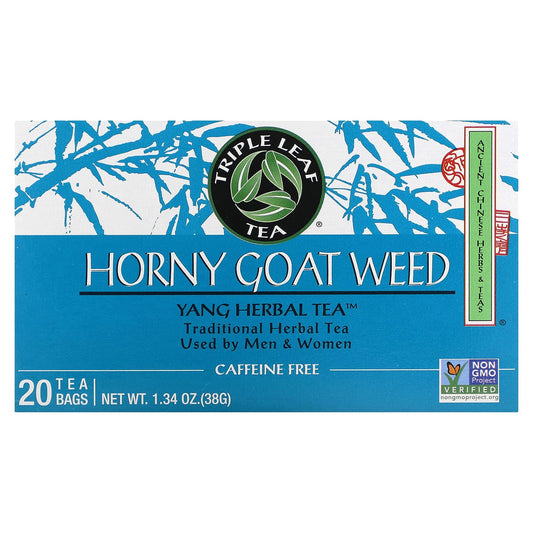 Triple Leaf Tea, Horny Goat Weed, Caffeine Free, 20 Tea Bags, 1.34 oz (38 g) - Image 1