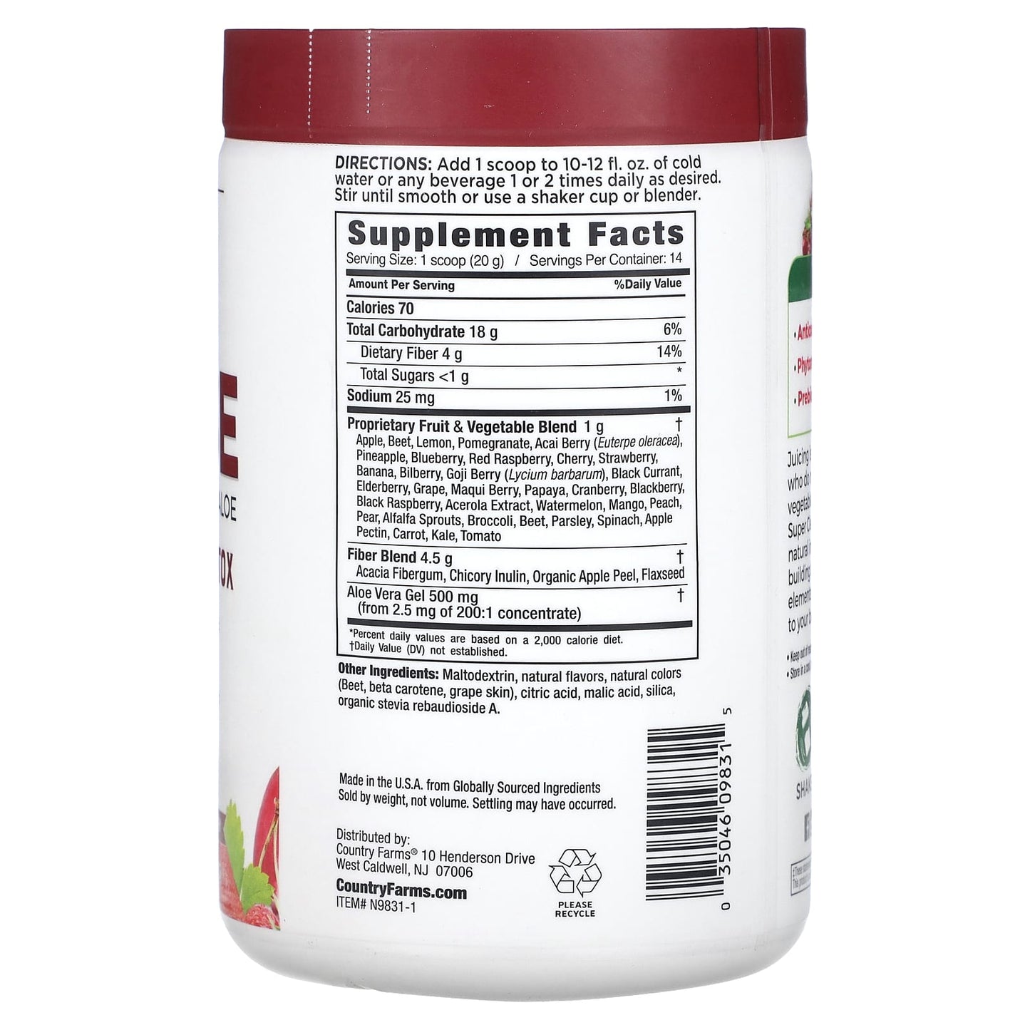 Berry Cleanse by Country Farms - 9.88 oz Super Detox - Image 2