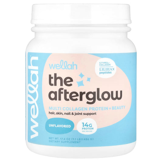 Wellah, The Afterglow, Multi Collagen Protein + Beauty, Unflavored, 1.1 lb (486 g) - Image 1