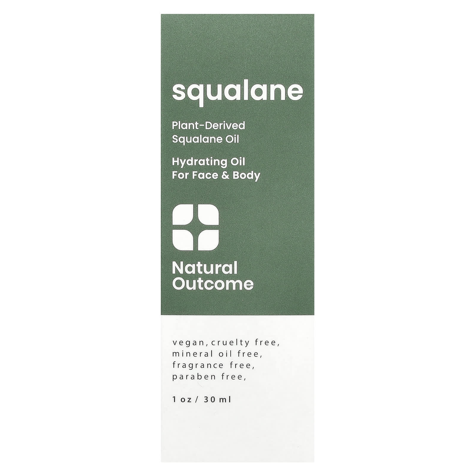 Natural Outcome, Squalane, Hydrating Oil for Face & Body, Fragrance Free, 1 oz (30 ml) - Image 2