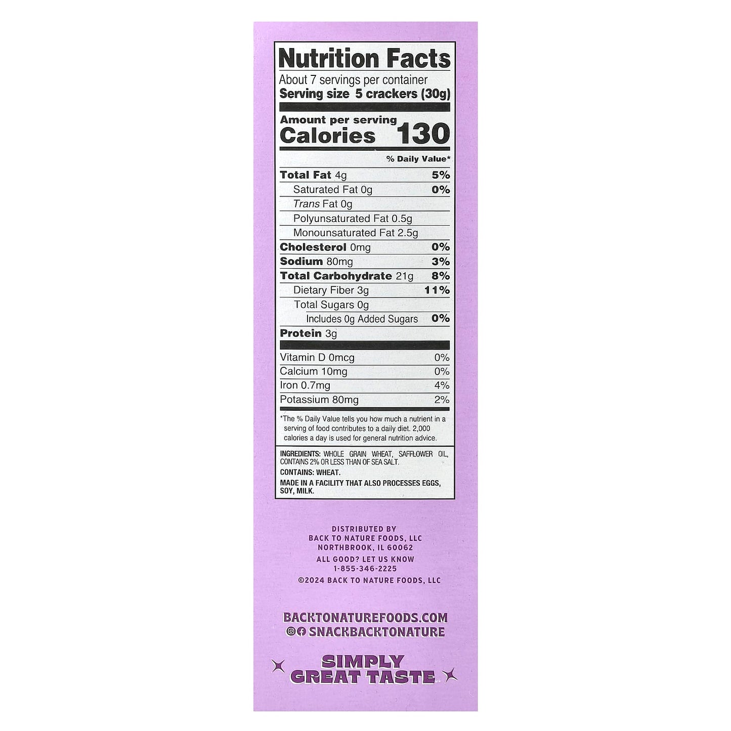 Back to Nature Harvest Whole Wheat Crackers, Non GMO, Kosher, 7 oz (198g) - Image 2