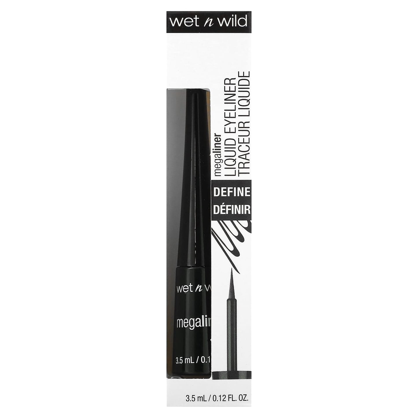 wet n wild, MegaLiner, Liquid Eyeliner, Black, 0.12 fl oz (3.5 ml) - Image 2