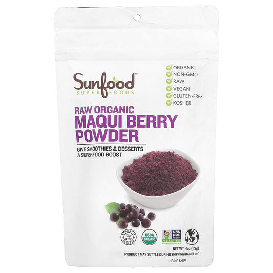 Sunfood, Superfoods, Raw Organic Maqui Berry Powder, 4 oz (113 g) - Image 1