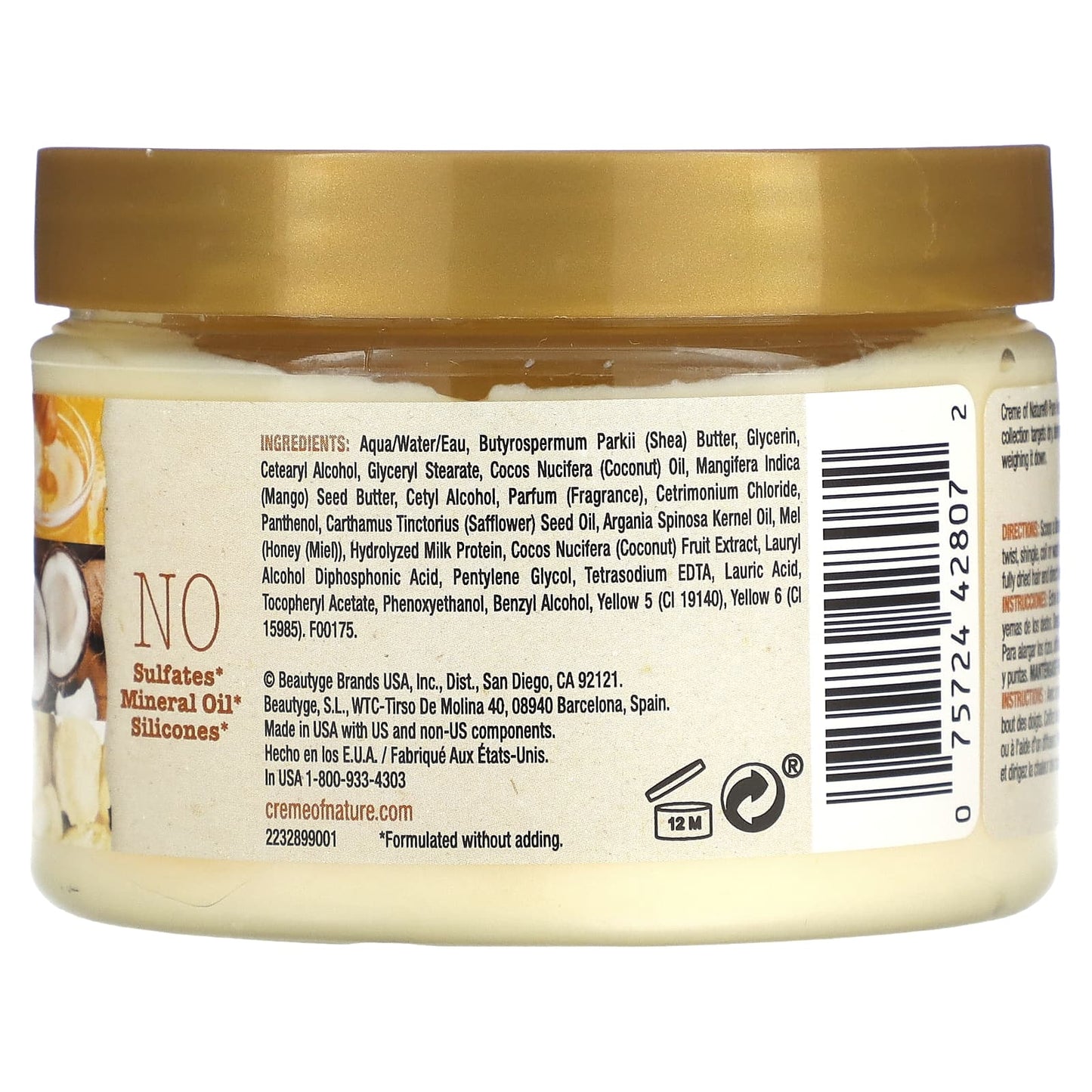 Creme of Nature Pure Honey Moisture Whip for Dry, Dehydrated Hair - 11.5 oz - Image 2
