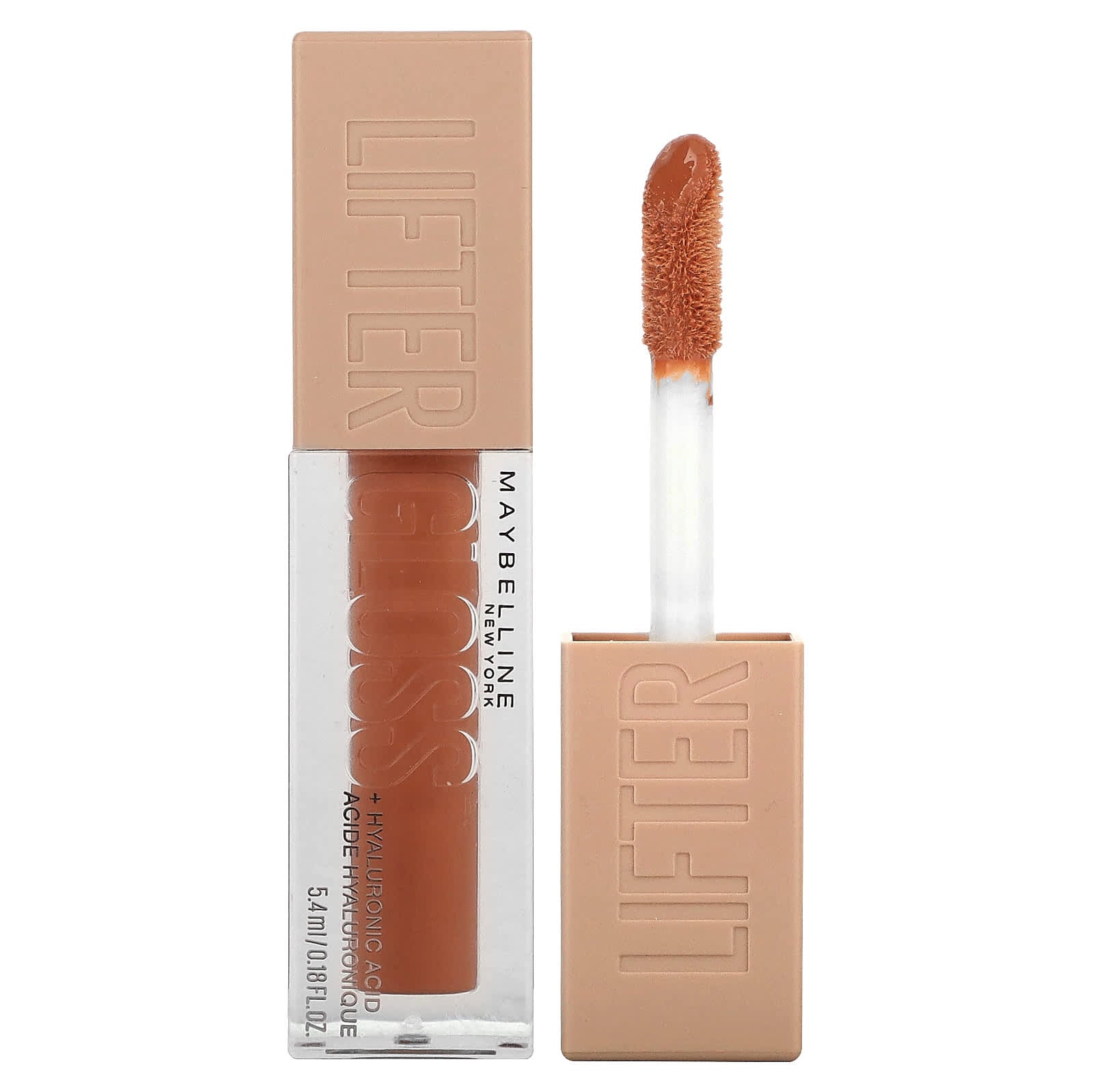 Maybelline, Lifter Gloss with Hyaluronic Acid, 007 Amber, 0.18 fl oz (5.4 ml) - Image 1