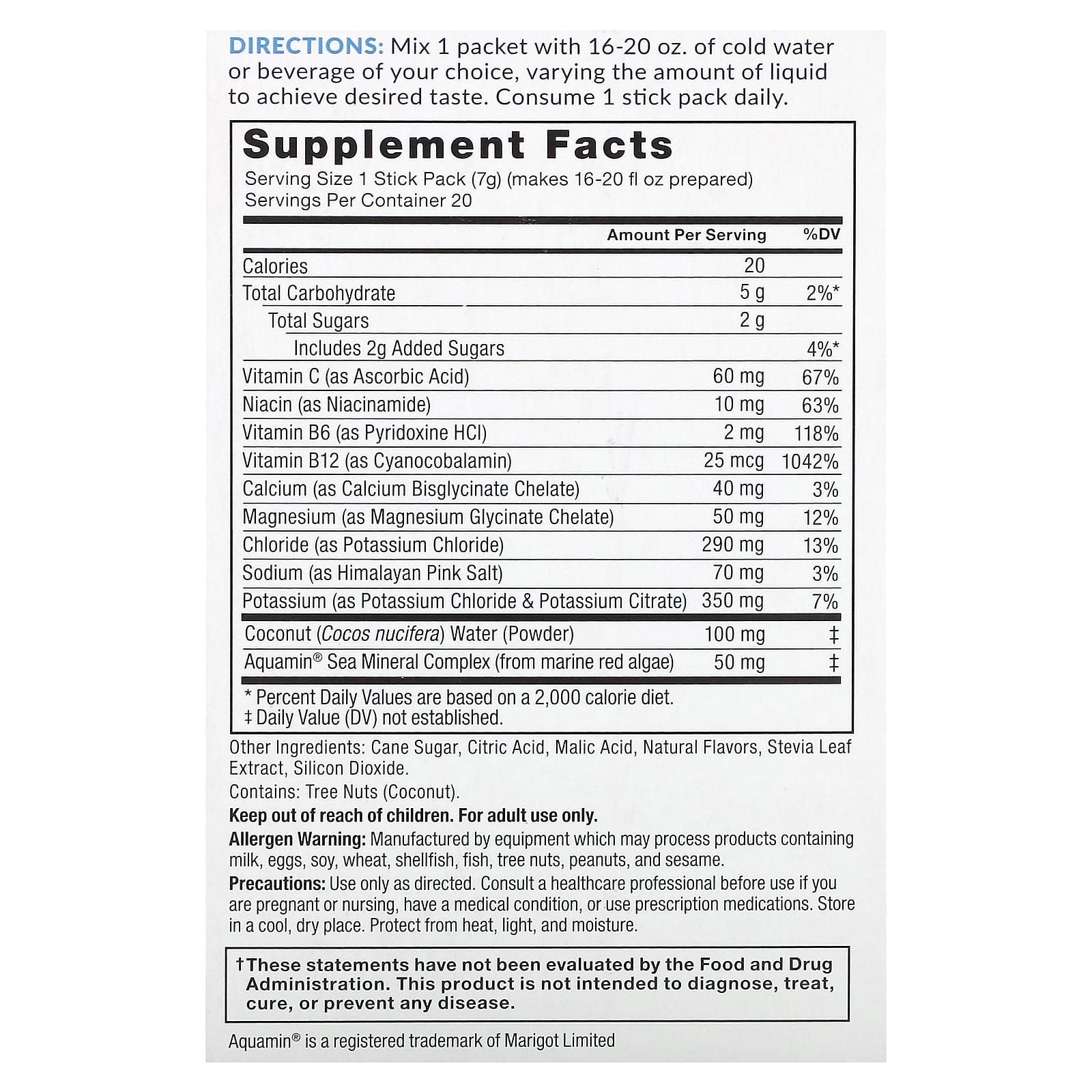 Rapid Hydration Electrolyte Drink Mix | Tropical Fruit | 20 Stick Packs - Image 2