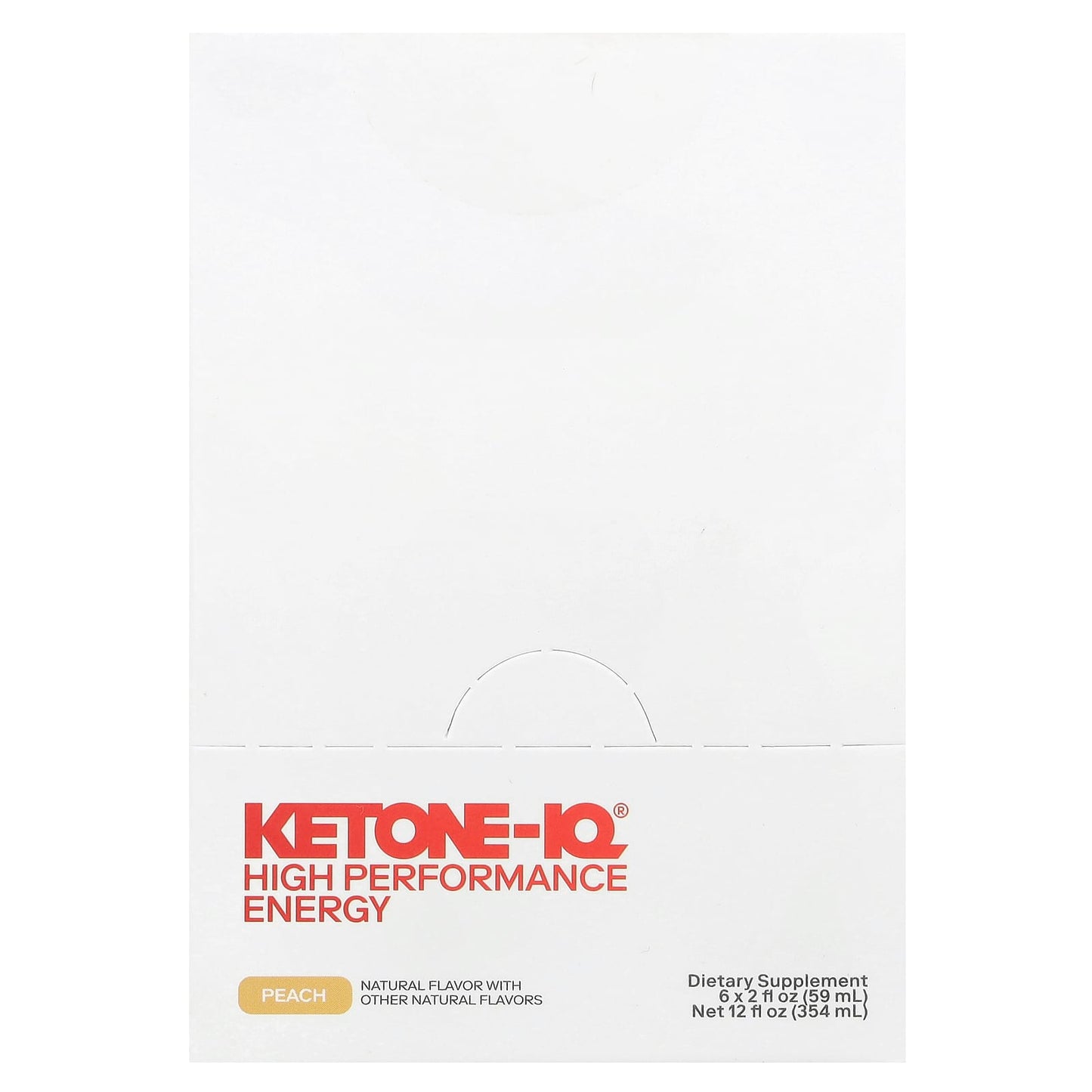 Ketone-IQ, High Performance Energy, Peach, 6 Pack, 2 fl oz (59 ml) Each - Image 1