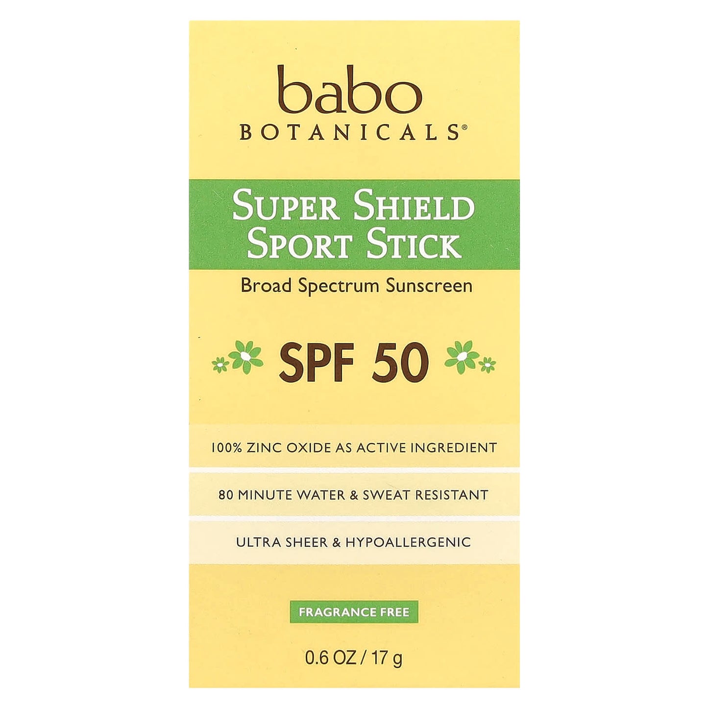 Babo Botanicals SPF 50 Sport Stick, Fragrance Free, 80 Minute Water Resistance - Image 2