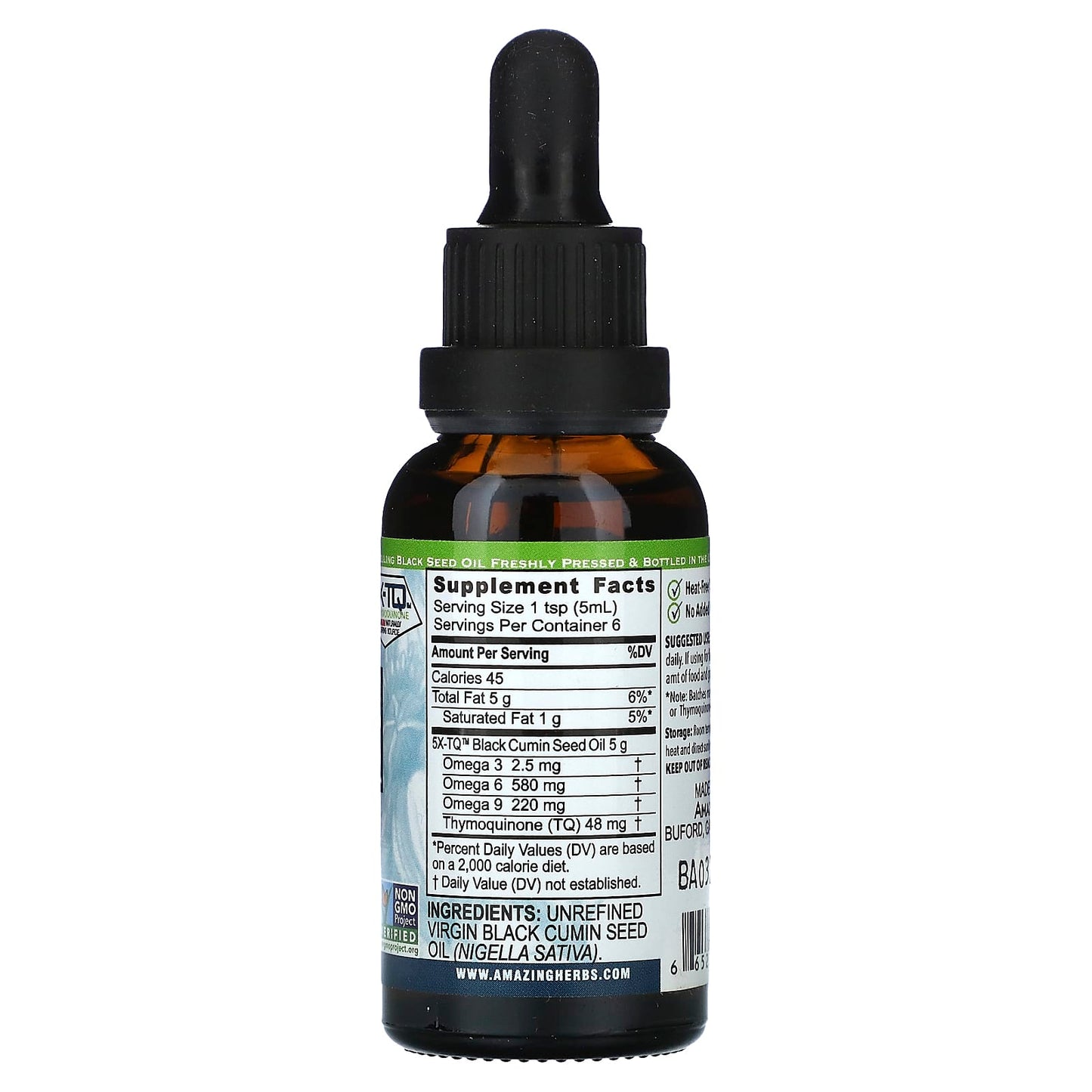 Premium Black Seed Oil by Amazing Herbs - 100% Pure Cold-Pressed - Image 2