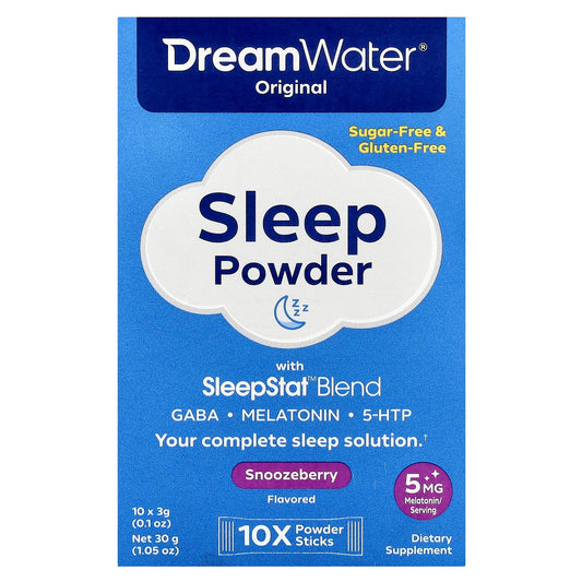 Dream Water Original Sleep Powder - 10 Stick Packs, SleepStat Blend - Image 1
